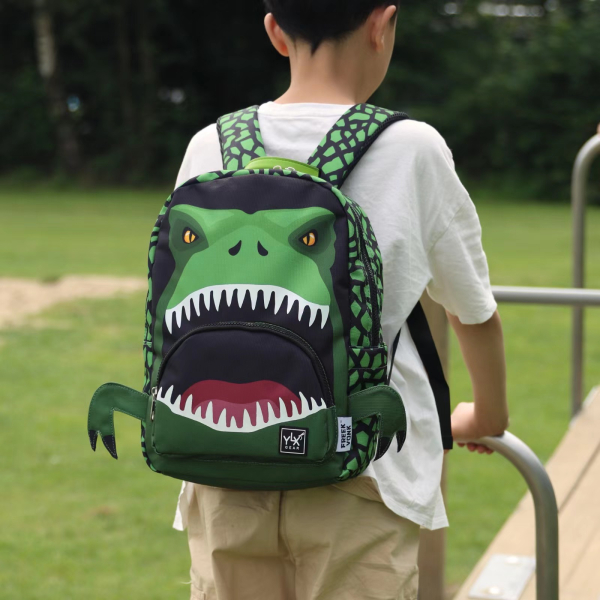 YLX Dino Bite Backpack | Kids | Green Dino Bite | Rundhalsshirts