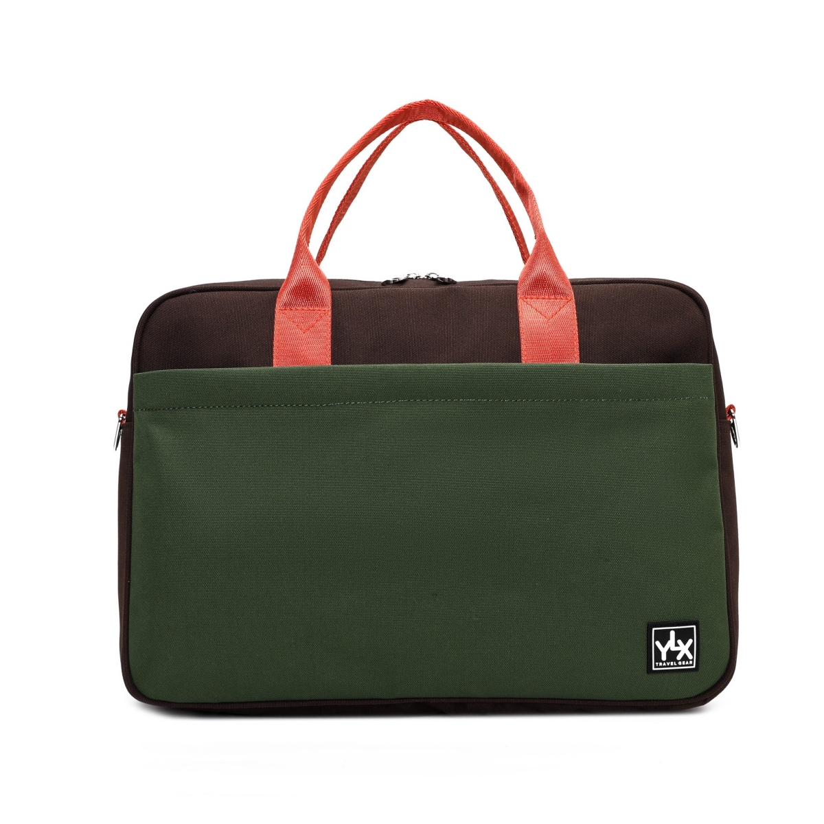 YLX Original Laptop Bag | Army Green & Dark Brown