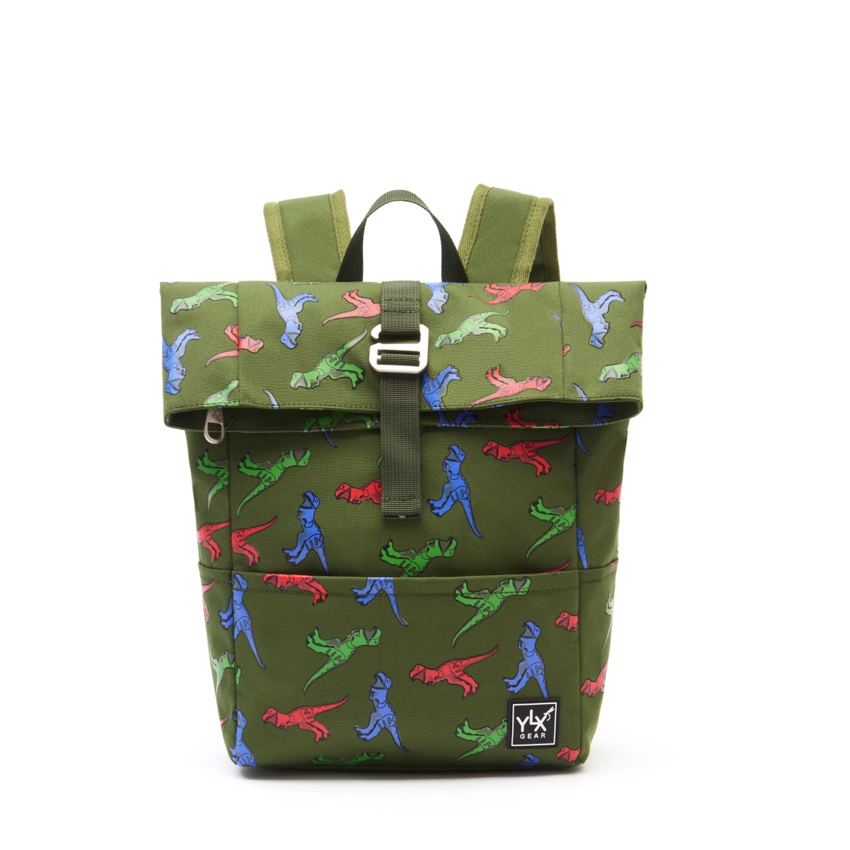 YLX Original Backpack - Kids | Army Green & Dinosaurs