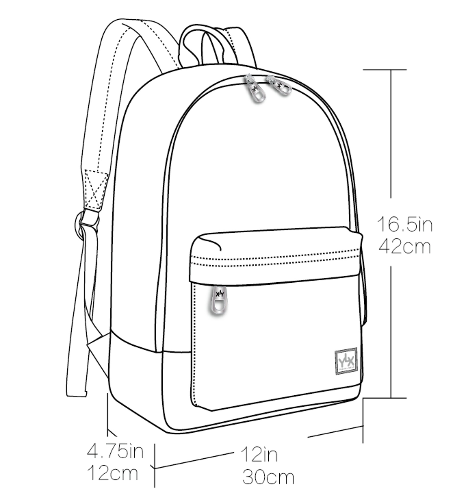 YLX Classic Backpack Dimensions